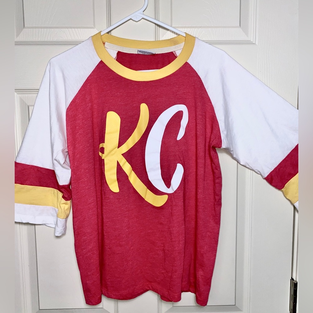 KC Chiefs 3/4 Sleeve Tee Sz Med